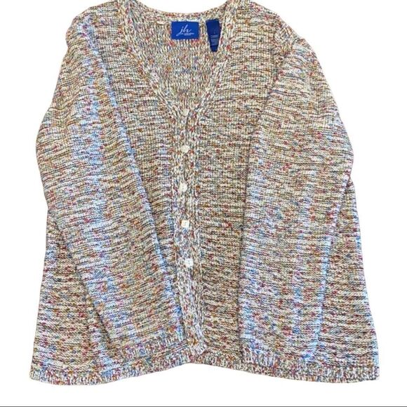 J H Collectibles Woman Chunky Knubby Button Sweater Size Large - Picture 2 of 9